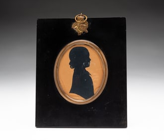 AMERICAN CUT PAPER SILHOUETTE OF CHARLES MANON DREW, DATED 1852.