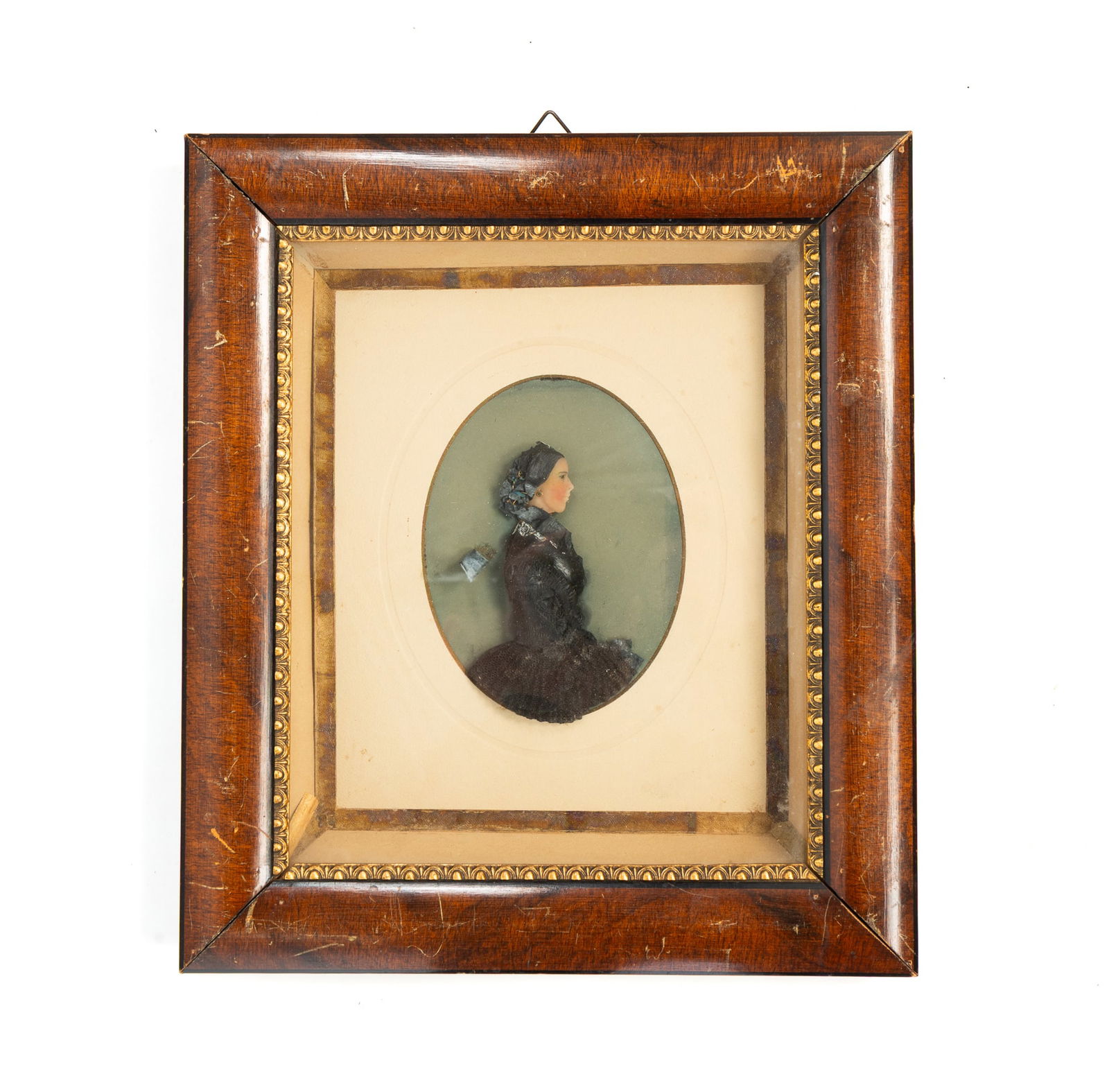 ENGLISH WAX SILHOUETTE OF A LADY. (1 of 4)