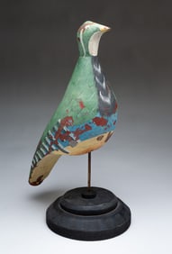 AMERICAN FOLK ART PAINTED TIN PARTRIDGE.