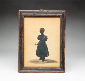 TAKEN AT THE HUBARD GALLERY LONDON, WILLIAM JAMES HUBARD (ENGLISH, 1807-1862) CUT PAPER SILHOUETTE.