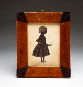 GOUACHE AND GILT-DECORATED SILHOUETTE PORTRAIT OF CLARA TITTLETON.