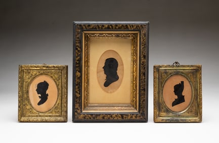 THREE AMERICAN HOLLOW-CUT SILHOUETTE PORTRAITS.
