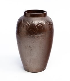 LARGE AMERICAN SEWER TILE FLOOR VASE.