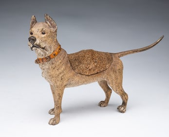 AUSTRIAN COLD-PAINTED BRONZE DOG PEN WIPE.