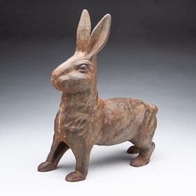 AMERICAN CAST IRON RABBIT DOORSTOP.