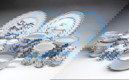 LOUISVILLE, KENTUCKY FOLK ART HAND-PAINTED POTTERY, INCL. M.A. HADLEY AND LOUISVILLE STONEWARE.