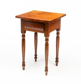 AMERICAN SHERATON CHERRY ONE-DRAWER STAND.