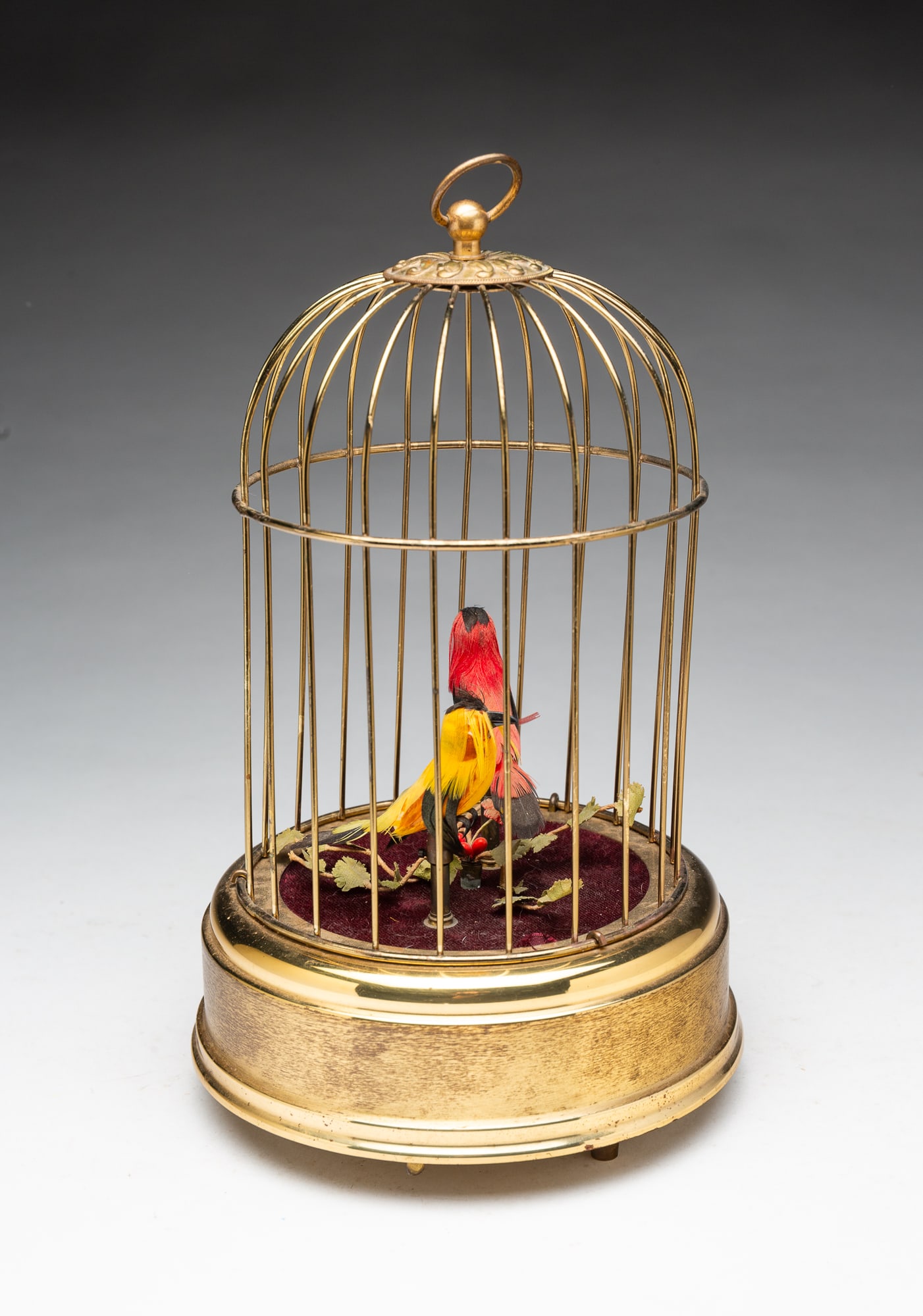 GERMAN BIRDCAGE AUTOMATON WITH TWO BIRDS. (1 of 5)