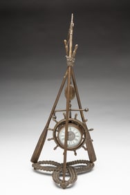 ANSONIA NOVELTY MARINE TIMEPIECE ON STAND.