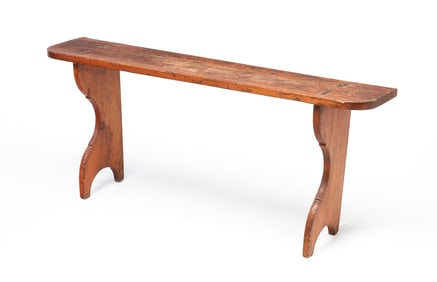 AMERICAN RED-WASHED PINE BENCH.