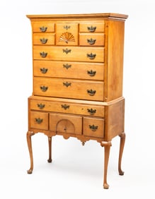 AMERICAN QUEEN ANNE CHERRY HIGH CHEST.