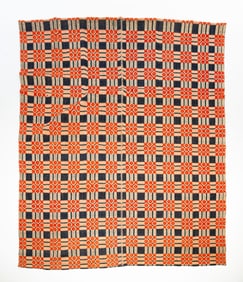 AMERICAN OVERSHOT COVERLET.