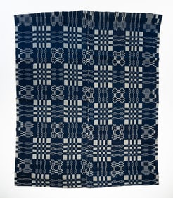 AMERICAN OVERSHOT COVERLET.