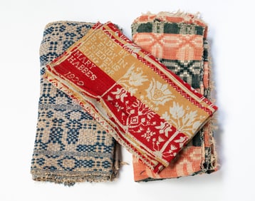 THREE AMERICAN COVERLET PANELS, INCL. B. ENDY (FRIEDENSBURG, PENNSYLVANIA).