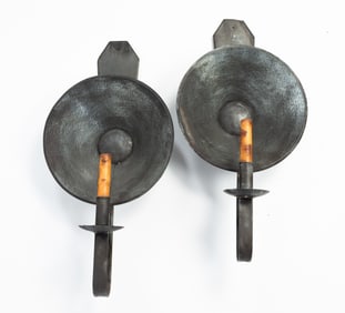 PAIR OF AMERICAN TIN CANDLE SCONCES.