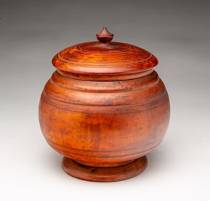 LARGE PEASEWARE LIDDED JAR.