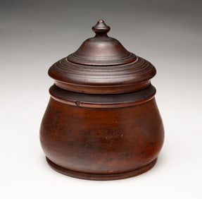 DARK PEASEWARE LIDDED BOWL.