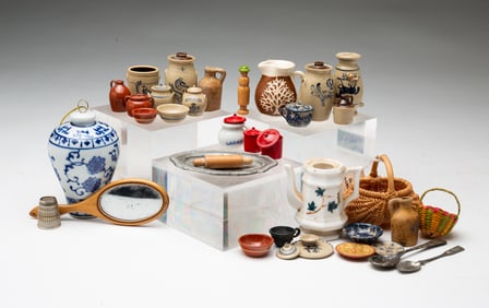 GROUP OF MINIATURES, INCL. JANE GRABER (GOSHEN, INDIANA) AND JEFF FREEMAN POTTERY (EAGLE SPRINGS,