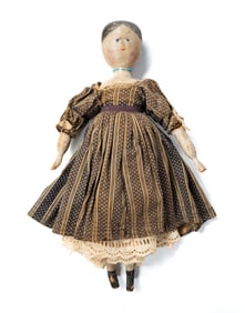 EUROPEAN WOODEN GRODNERTAL PEG DOLL.