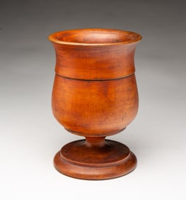 AMERICAN TREENWARE FOOTED CHALICE.