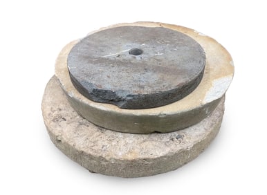 THREE AMERICAN GRINDSTONES.