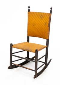 SHAKER MAPLE AND TAPE-WOVEN YOUTH'S ROCKER.