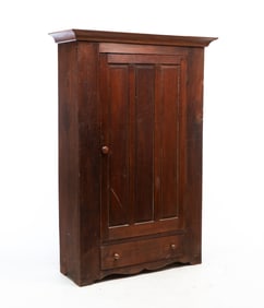 AMERICAN WALNUT SINGLE-DOOR WARDROBE.