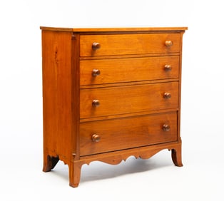 PENNSYLVANIA HEPPLEWHITE WALNUT AND STRING-INLAID FOUR-DRAWER CHEST.
