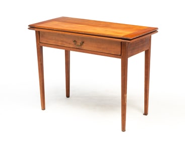 AMERICAN HEPPLEWHITE BIRCH CARD TABLE.