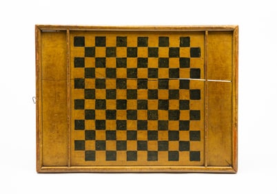 AMERICAN FOLK ART PAINT-DECORATED GAMEBOARD.