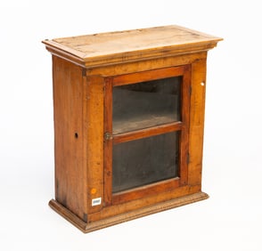 AMERICAN TIGER MAPLE HANGING CABINET.