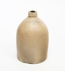 BANGOR STONEWARE CO. (BANGOR, MAINE) GLAZED STONEWARE TWO-GALLON JUG.