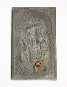 AMERICAN CAST METAL PLAQUE WITH A MOORISH THEME.