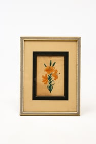 HARRIET HALE (AMERICAN, ACTIVE 19TH CENTURY) WATERCOLOR OF LILIES.