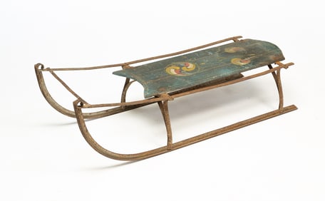 AMERICAN PAINT-DECORATED SLED.