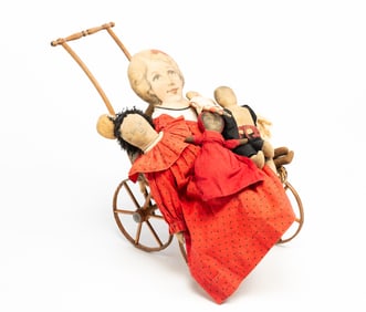 AMERICAN DOLL CARRIAGE AND DOLLS.