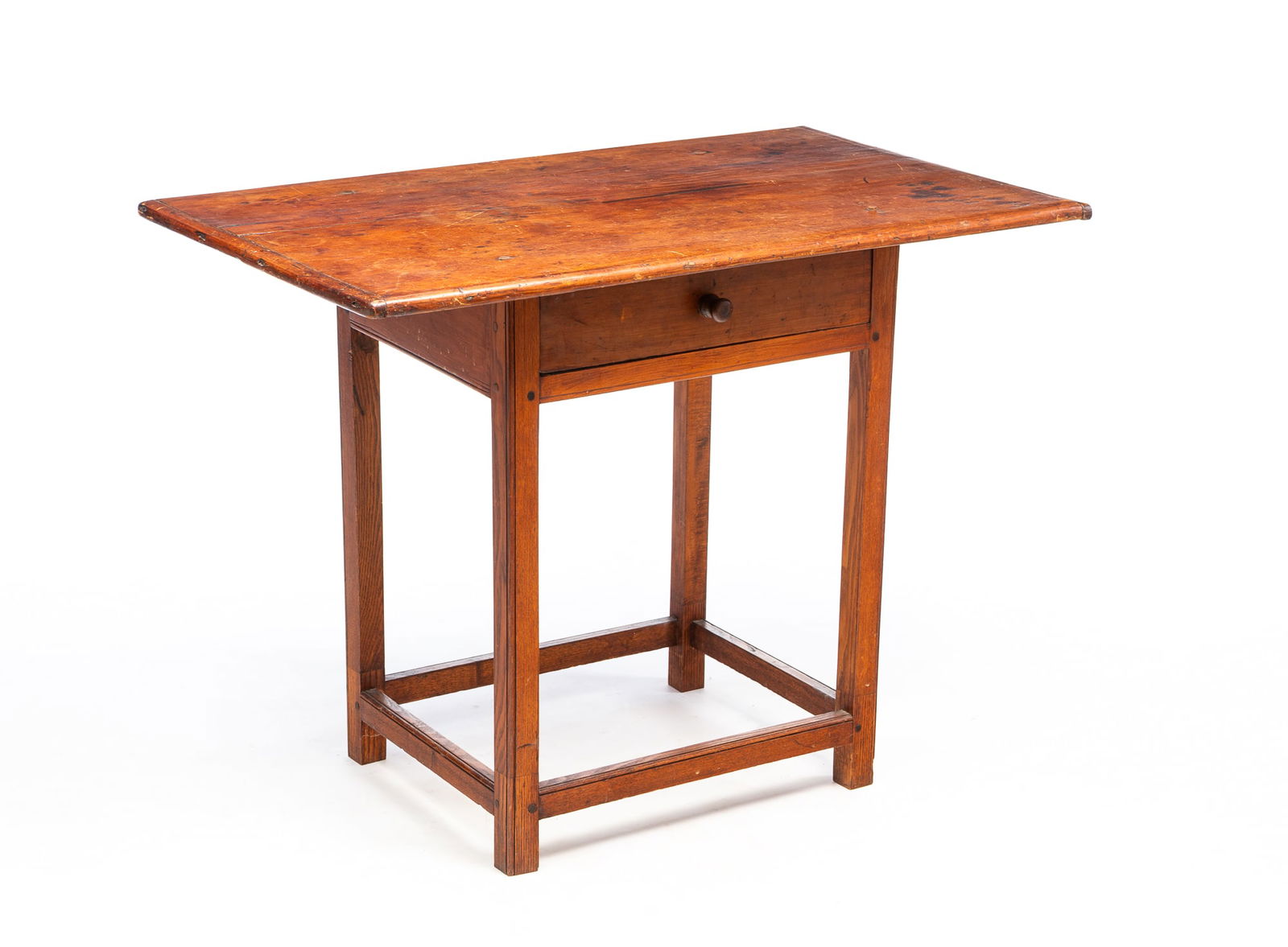 AMERICAN PINE, CHERRY, AND OAK TAVERN TABLE. (1 of 6)