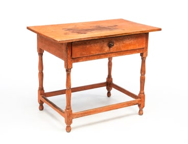 AMERICAN RED-PAINTED MAPLE TAVERN TABLE.
