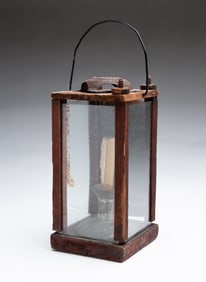 AMERICAN RED-WASHED PINE BARN LANTERN.