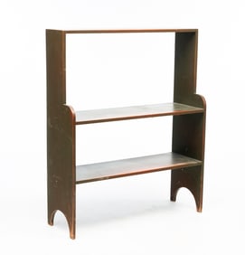 DAVID T. SMITH & CO. (MORROW, OHIO) GREEN-PAINTED POPLAR BUCKET BENCH.