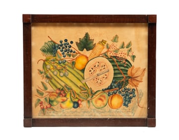 AMERICAN SCHOOL FOLK ART THEOREM ON VELVET.