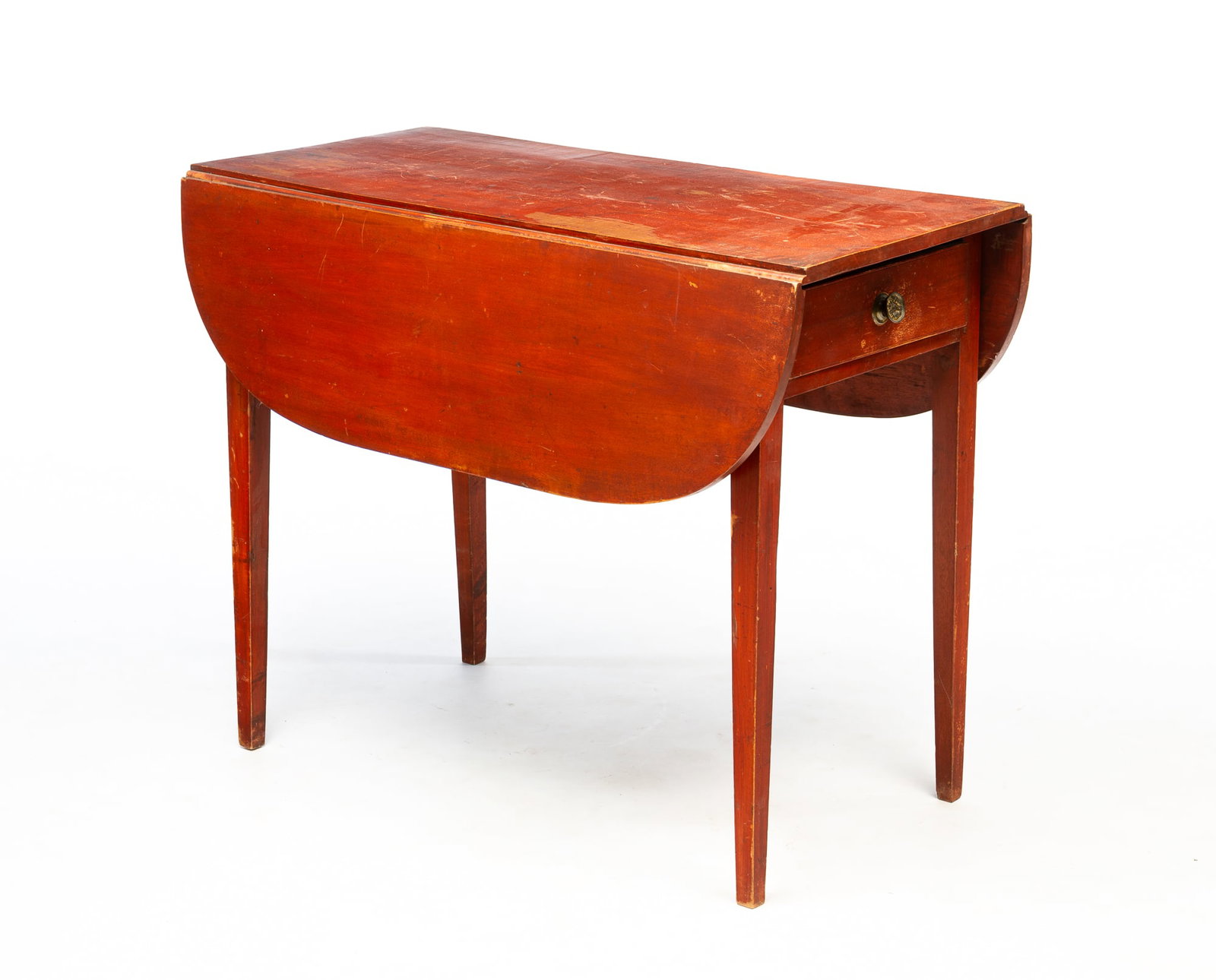 AMERICAN HEPPLEWHITE RED-WASHED MAPLE PEMBROKE TABLE. (1 of 5)