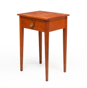 AMERICAN HEPPLEWHITE CHERRY ONE-DRAWER STAND.