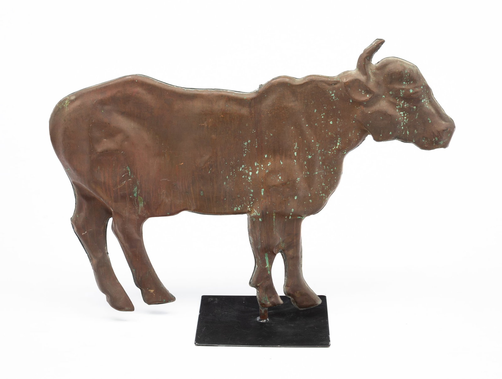 AMERICAN COPPER FULL-BODIED STEER WEATHERVANE. (1 of 4)