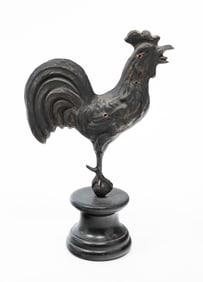 AMERICAN COPPER FULL-BODIED ROOSTER WEATHERVANE.