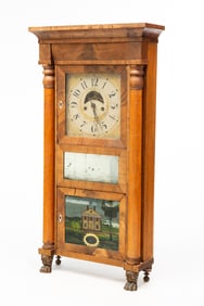 ELI TERRY JR. (TERRYSVILLE, CONNECTICUT) TRIPLE-DECKER MANTEL CLOCK.