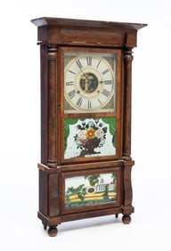 BIRGE, MALLORY & CO. (BRISTOL, CONNECTICUT) TRIPLE-DECKER MANTEL CLOCK.
