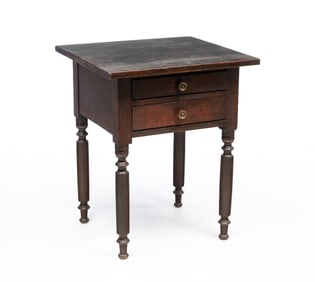 AMERICAN SHERATON TWO-DRAWER WORK TABLE.