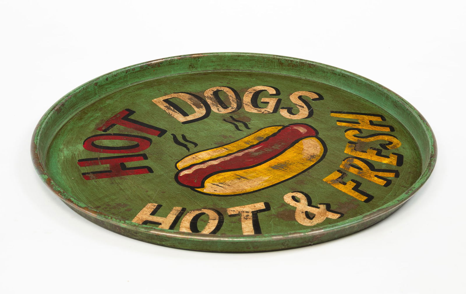 LARGE PAINT-DECORATED TRAY. - 2