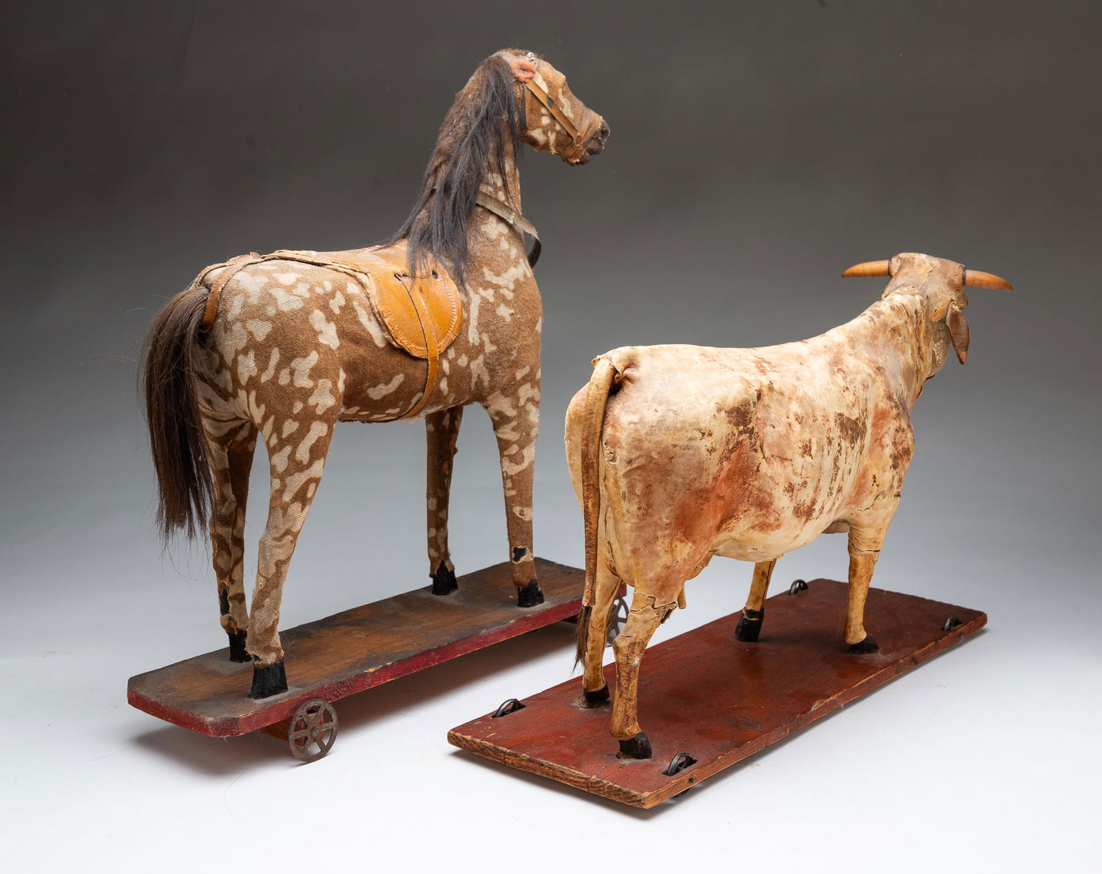 TWO GERMAN ANIMAL PULL TOYS. - 2